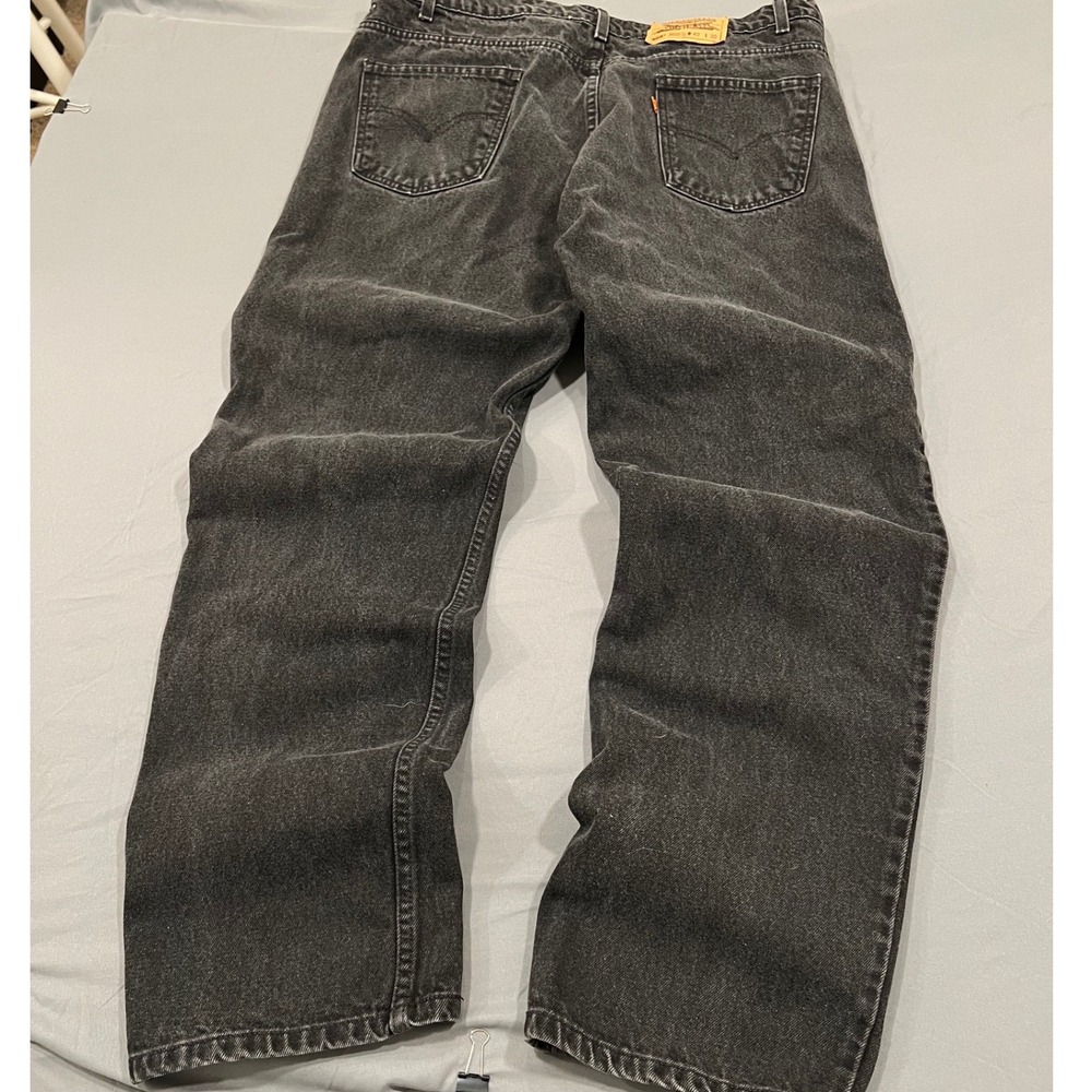 Vintage Levis 505 Orange Tab Black Wash Jeans Made in USA 40x30 Regular Straight